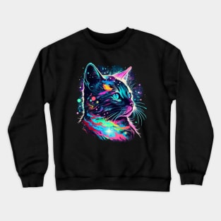 Rainbow Cosmic Cat Crewneck Sweatshirt